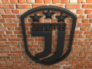 星が付いたユベントスfcのロゴ 3Dプリントモデル