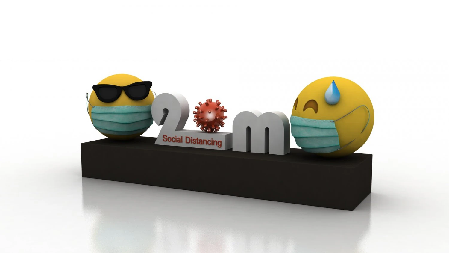 social distancing model for coronavirus 3D Model .c4d .max .obj .3ds .fbx .stl .blend