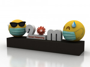 social distancing model for coronavirus 3D मॉडल