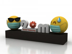 コロナウイルスの社会的距離モデル 3Dモデル