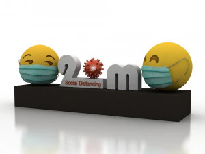 コロナウイルスの社会的距離モデル 3Dモデル