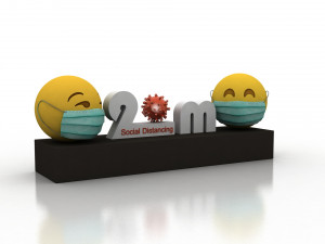 social distancing model for coronavirus 3D-Modell