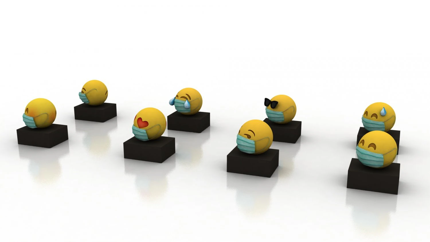 emoji 3d ad for coronavirus 3D Model .c4d .max .obj .3ds .fbx .stl .blend 