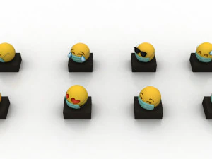 emoji 3d ad for coronavirus 3D Model