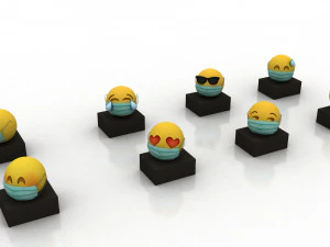 emoji 3d ad for coronavirus 3D Model