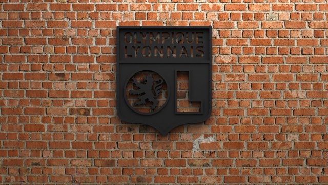 olympique lyonnais logo 3D प्रिंट मॉडल .c4d .max .obj .3ds .fbx .stl .blend 