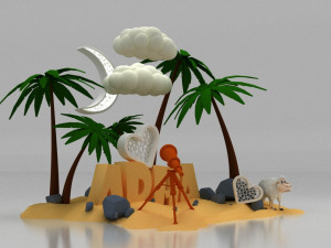 eid al adha island decoration Model 3D