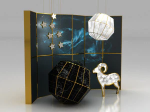 eid al adha shop window decoration 3D Model