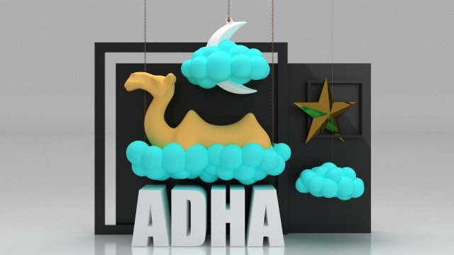 eid al adha conceptual shop window 3Dモデル .c4d .max .obj .3ds .fbx .stl .blend