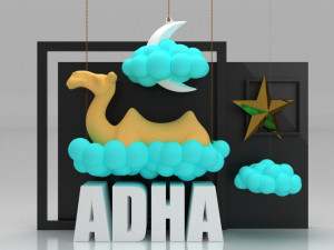 eid al adha conceptual shop window 3D Model