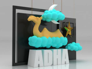 eid al adha conceptual shop window 3D Model