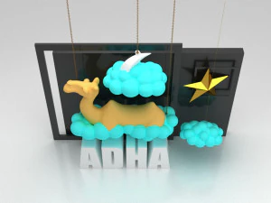 eid al adha conceptual shop window 3D Model