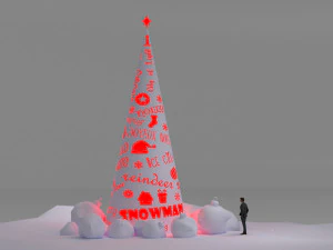 Albero di parole di Natale Modello 3D