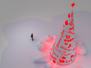 Christmas words tree Model 3D