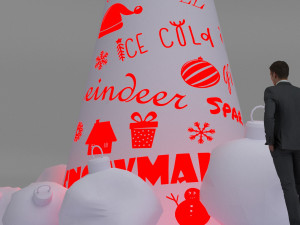 Christmas words tree Model 3D