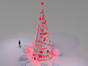 Christmas words tree Model 3D