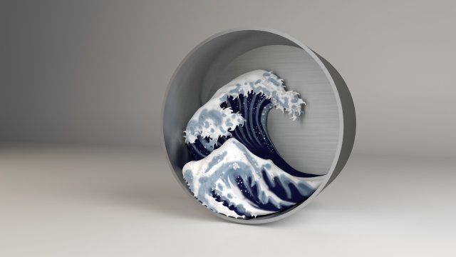 The Great Wave off Kanagawa 3D 打印模型 .c4d .max .obj .3ds .fbx .stl .blend