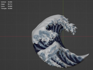 The Great Wave off Kanagawa 3D 打印模型