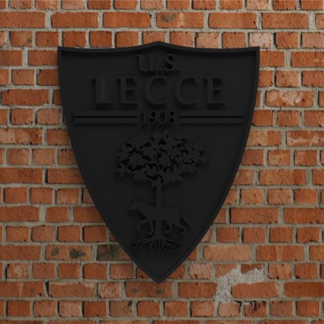 US Lecce Logo 3D-Druckmodell .c4d .max .obj .3ds .fbx .stl .blend 