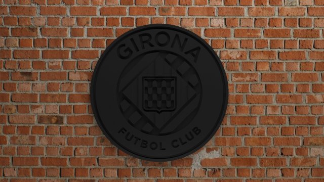 Girona FC Logo 3D प्रिंट मॉडल .c4d .max .obj .3ds .fbx .stl .blend 
