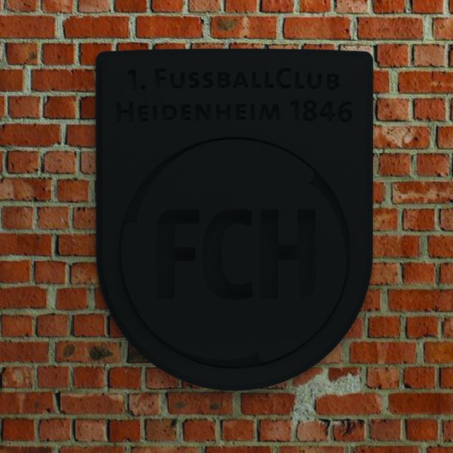 1 FC Heidenheim Logo Modelo de Impressão 3D .c4d .max .obj .3ds .fbx .stl .blend 