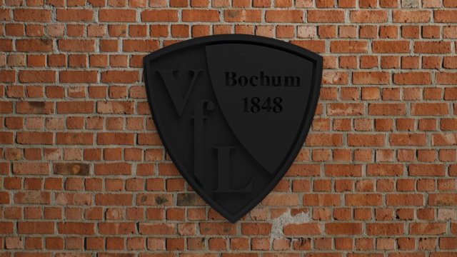 VfL Bochum 1848 Logo 3Dプリントモデル .c4d .max .obj .3ds .fbx .stl .blend 