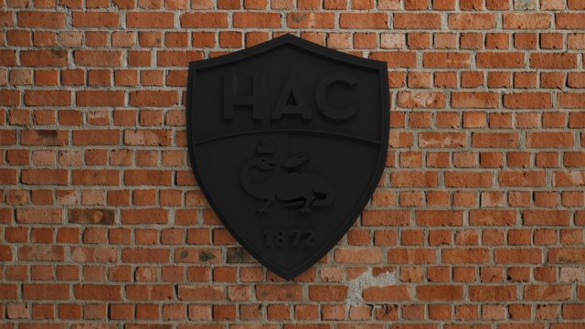 Le Havre AC Logo 3D Baskı Modeli .c4d .max .obj .3ds .fbx .stl .blend 