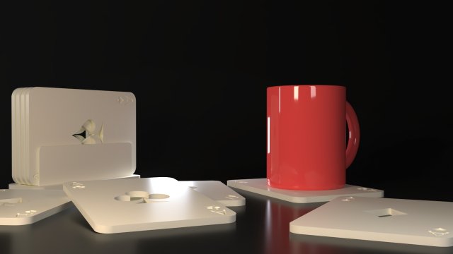 Card Game Coasters 3D-printmodel .c4d .max .obj .3ds .fbx .stl .blend 