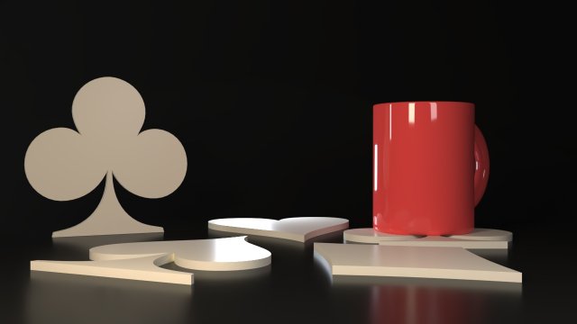 Card Icons Coasters 3D 프린트 모델 .c4d .max .obj .3ds .fbx .stl .blend 