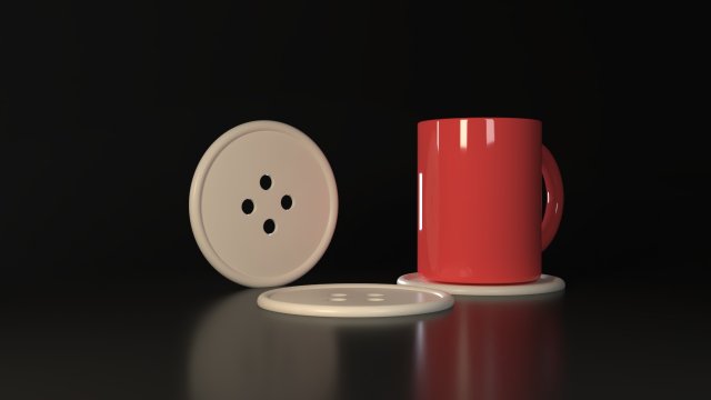 Clothes Button Coasters 3D-printmodel .c4d .max .obj .3ds .fbx .stl .blend 