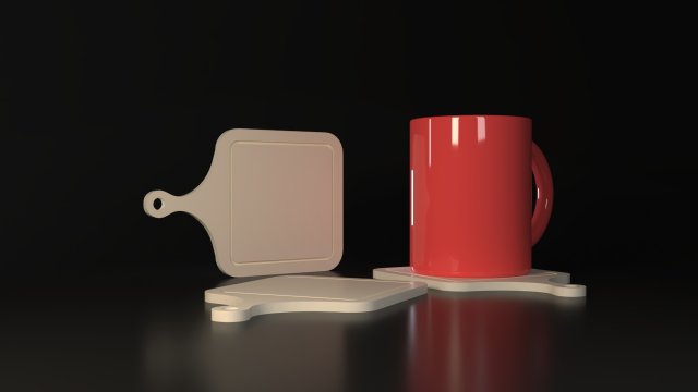 Cutting Board Coasters 3D Print Model .c4d .max .obj .3ds .fbx .stl .blend 