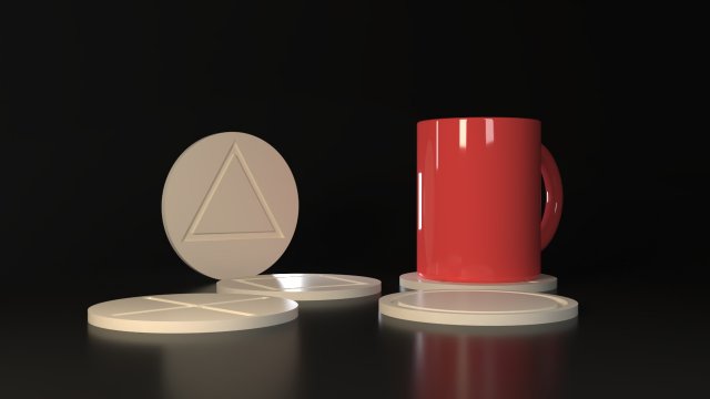 Playstation Button coasters 3D Принт Модель .c4d .max .obj .3ds .fbx .stl .blend 