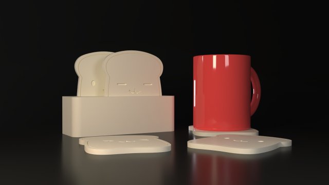 Toast Coasters 3Dプリントモデル .c4d .max .obj .3ds .fbx .stl .blend 