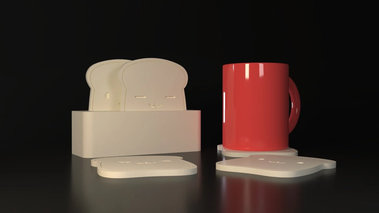 Toast Coasters 3D Print Model .c4d .max .obj .3ds .fbx .stl .blend 