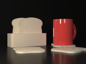 Toast Coasters Modèles 3D en vedette