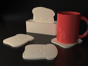 Toast Coasters 3D Print Model