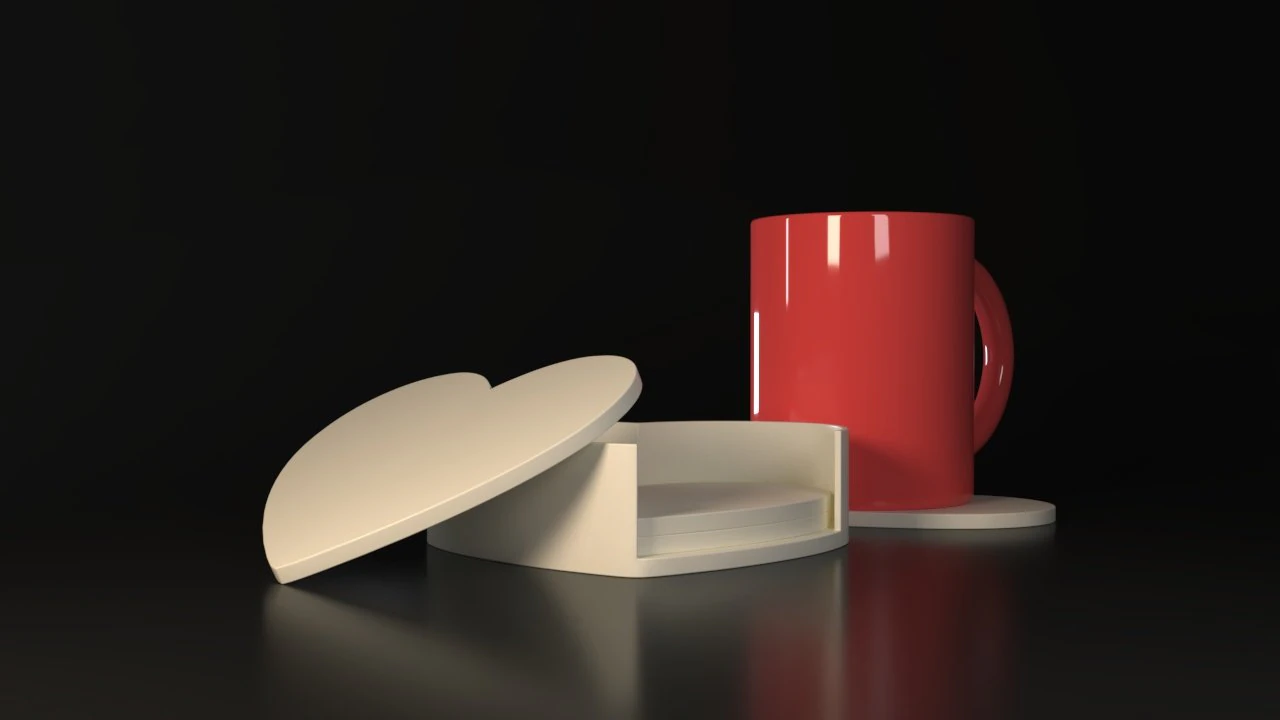 Valentine Coasters 3D Print Model .c4d .max .obj .3ds .fbx .stl .blend 