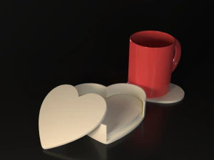 Valentine Coasters 3D Print Model