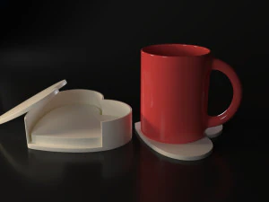 Valentine Coasters 3D Print Model