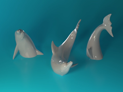 Swimming Dolphins 3D प्रिंट मॉडल