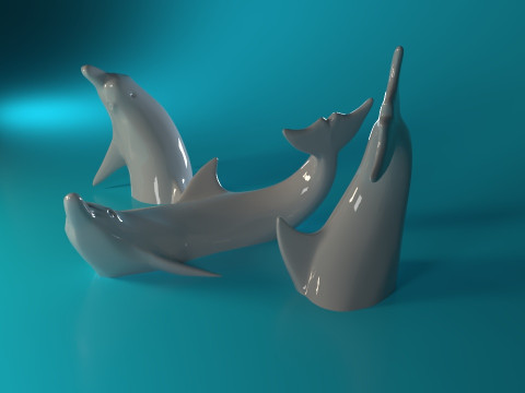 Swimming Dolphins 3D प्रिंट मॉडल