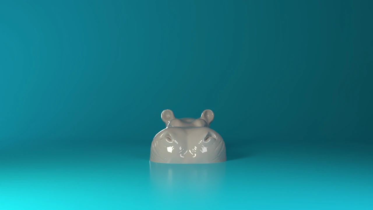 Swimming Rhino 3D Print Model .c4d .max .obj .3ds .fbx .stl .blend