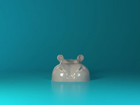 수영하는 코뿔소 3D 프린트 모델