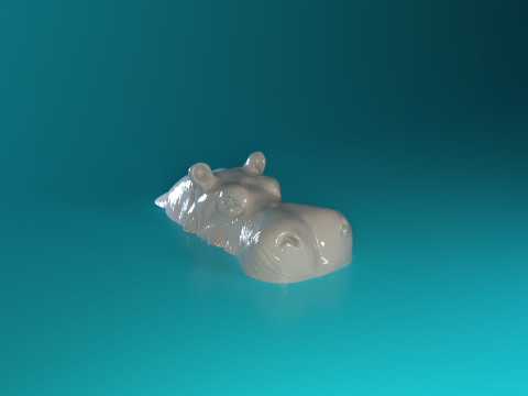 Swimming Rhino 3D Baskı Modeli