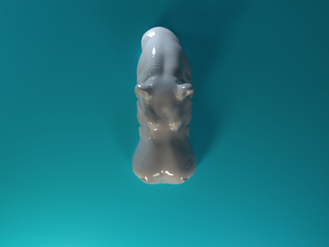 Swimming Rhino 3D Baskı Modeli