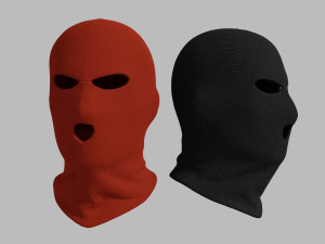 black and red balaclava mask 3D Model