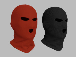 black and red balaclava mask 3D Model