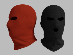 black and red balaclava mask 3D Model
