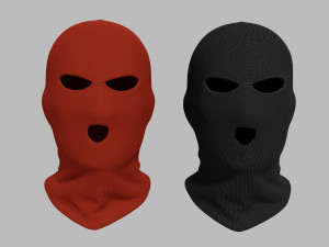 black and red balaclava mask 3D Model