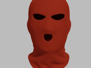 black and red balaclava mask 3D Model
